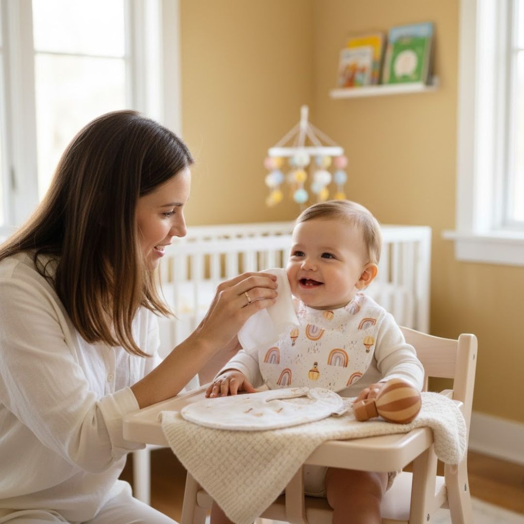 Whimsical Rainbow Organic Bib Set